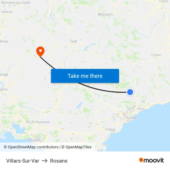 Villars-Sur-Var to Rosans map