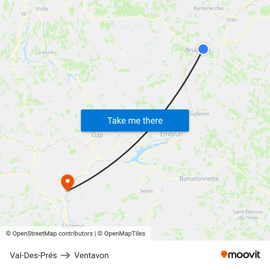 Val-Des-Prés to Ventavon map