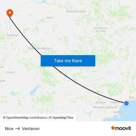 Nice to Ventavon map