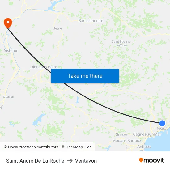 Saint-André-De-La-Roche to Ventavon map