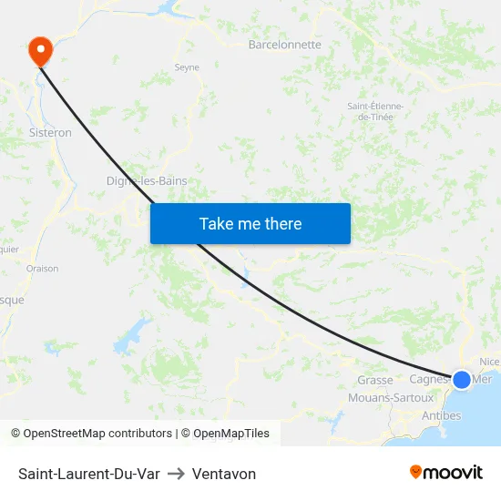 Saint-Laurent-Du-Var to Ventavon map