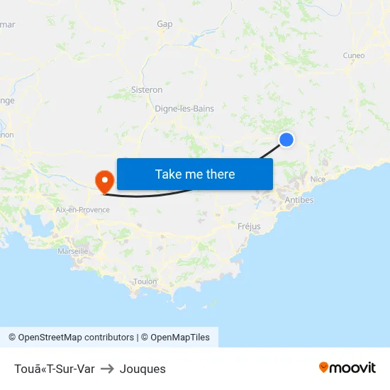Touã«T-Sur-Var to Jouques map
