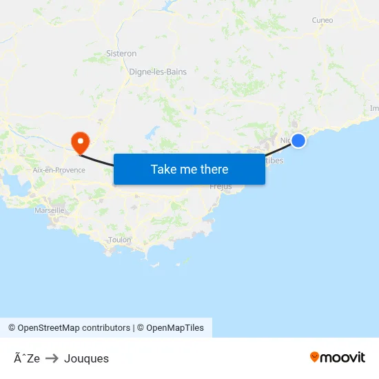 ÃˆZe to Jouques map