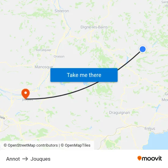 Annot to Jouques map