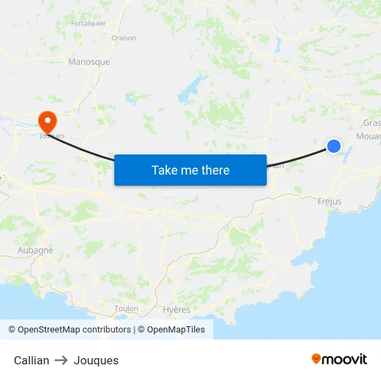 Callian to Jouques map