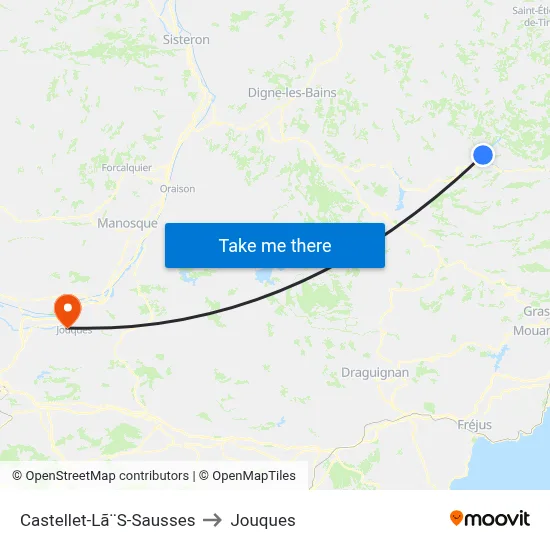 Castellet-Lã¨S-Sausses to Jouques map