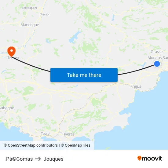 Pã©Gomas to Jouques map