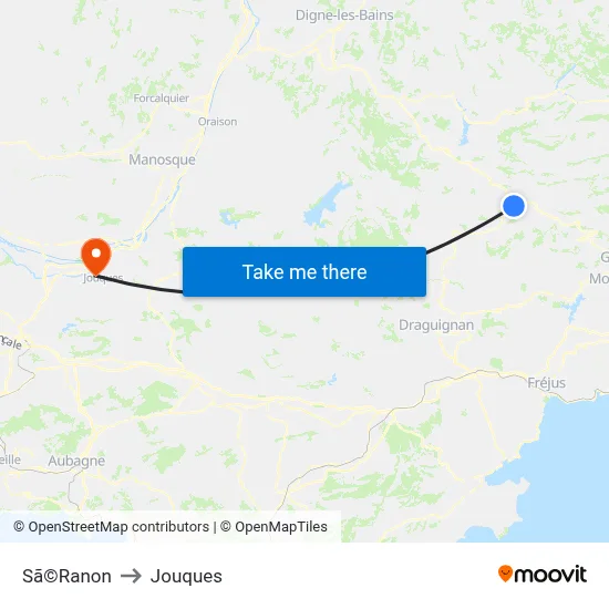 Sã©Ranon to Jouques map