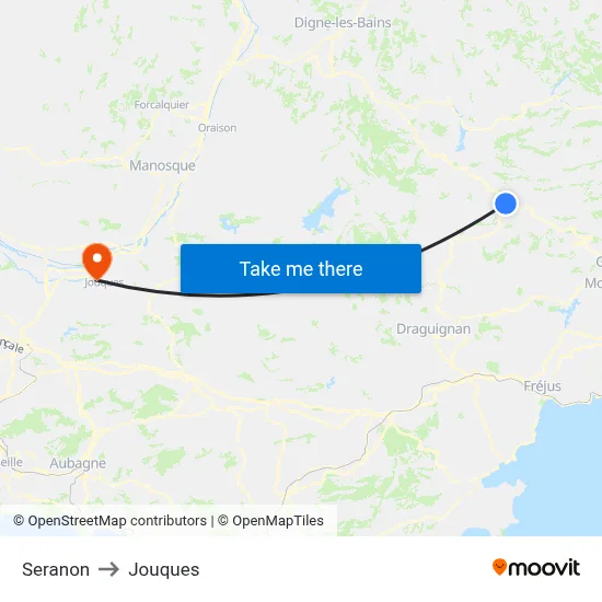 Seranon to Jouques map