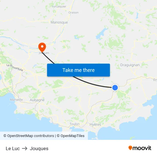 Le Luc to Jouques map