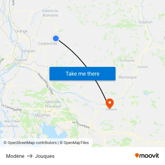 Modène to Jouques map