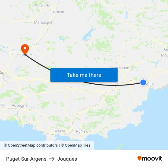 Puget-Sur-Argens to Jouques map