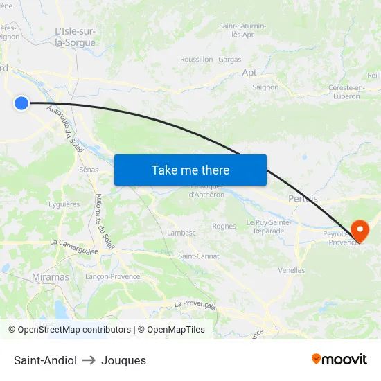 Saint-Andiol to Jouques map