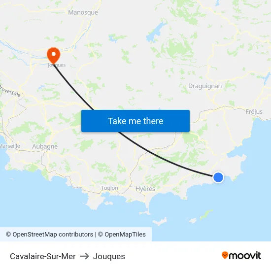 Cavalaire-Sur-Mer to Jouques map