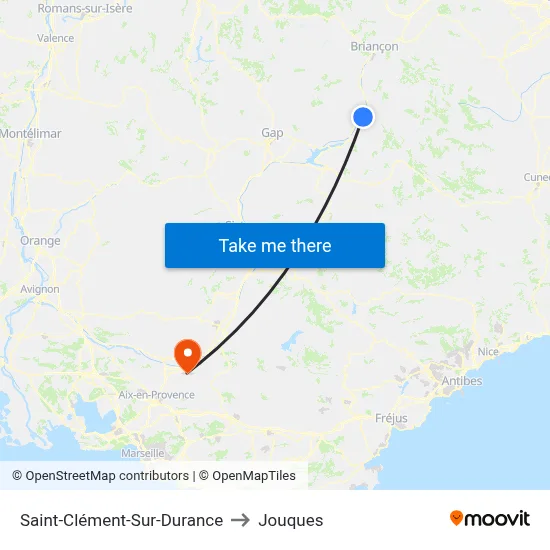 Saint-Clément-Sur-Durance to Jouques map