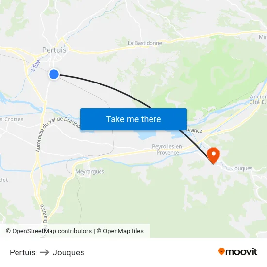Pertuis to Jouques map