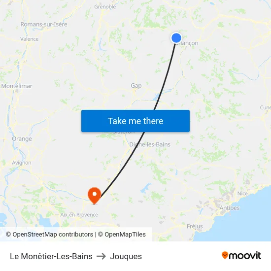 Le Monêtier-Les-Bains to Jouques map