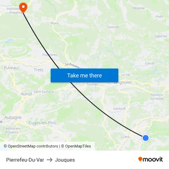 Pierrefeu-Du-Var to Jouques map
