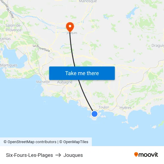 Six-Fours-Les-Plages to Jouques map