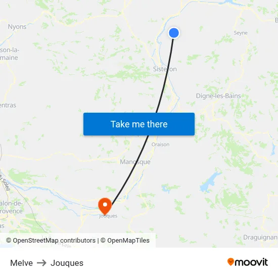 Melve to Jouques map