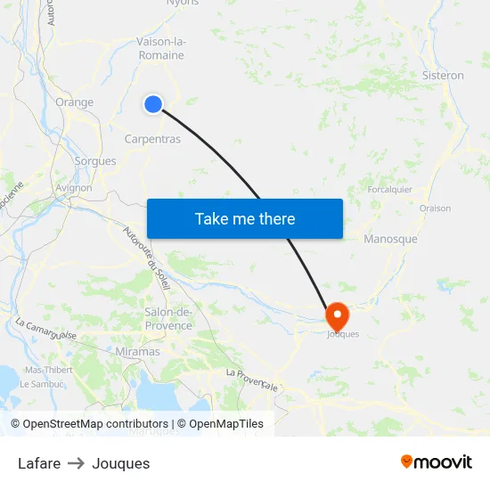 Lafare to Jouques map