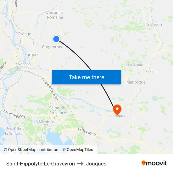 Saint-Hippolyte-Le-Graveyron to Jouques map