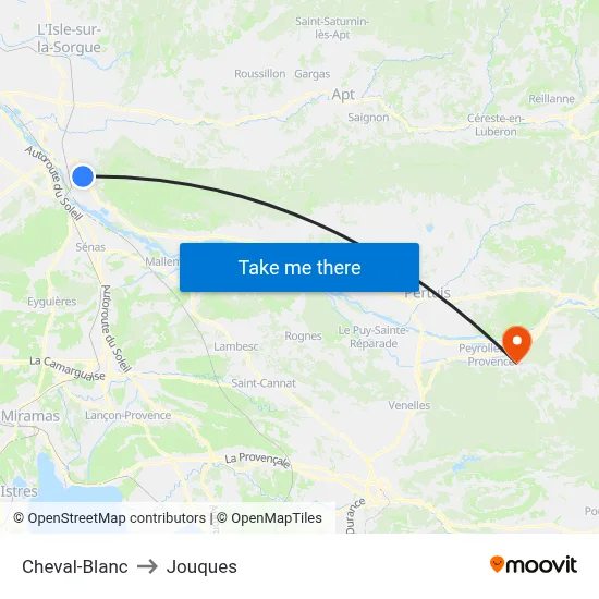 Cheval-Blanc to Jouques map