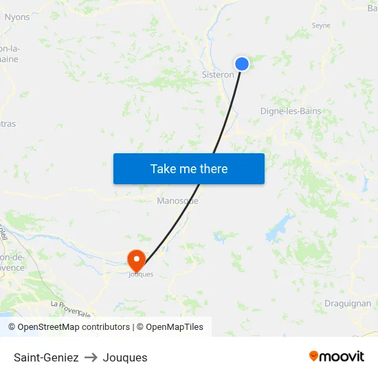 Saint-Geniez to Jouques map