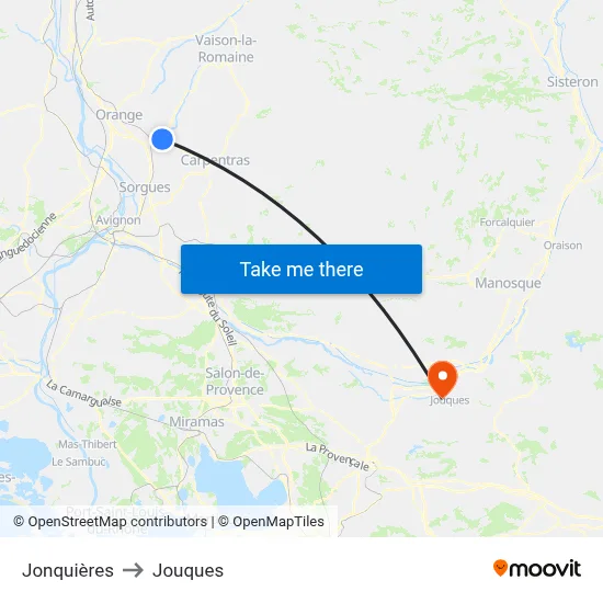 Jonquières to Jouques map