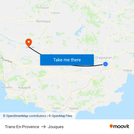Trans-En-Provence to Jouques map
