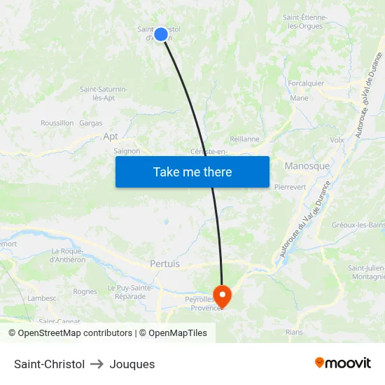 Saint-Christol to Jouques map