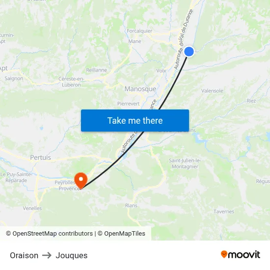 Oraison to Jouques map
