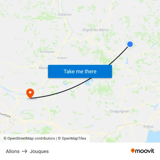 Allons to Jouques map