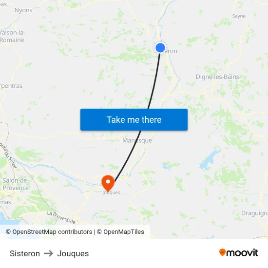Sisteron to Jouques map