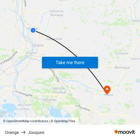 Orange to Jouques map
