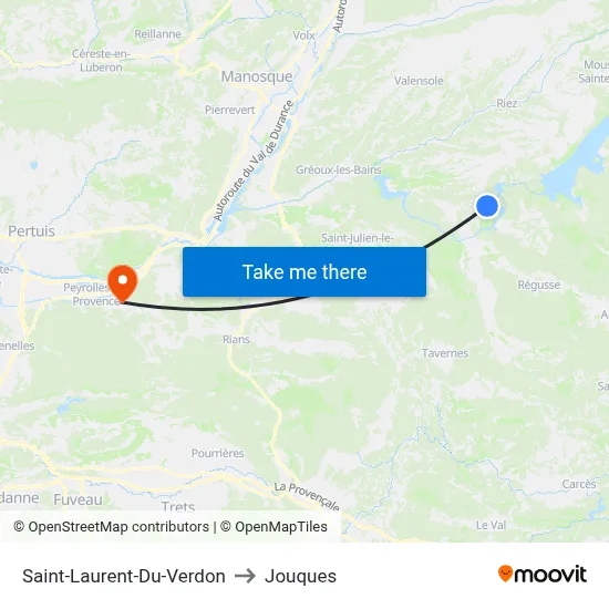 Saint-Laurent-Du-Verdon to Jouques map
