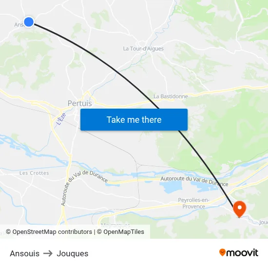 Ansouis to Jouques map