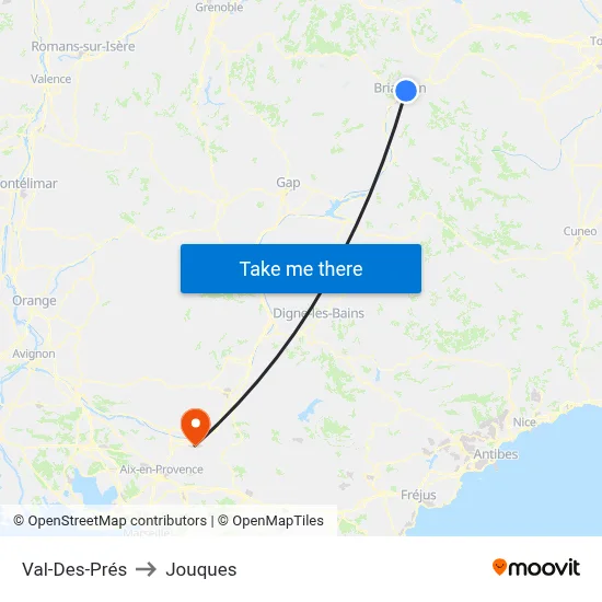 Val-Des-Prés to Jouques map