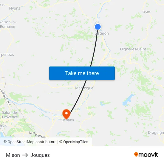 Mison to Jouques map