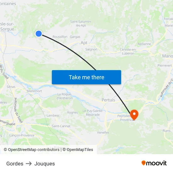 Gordes to Jouques map