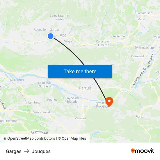 Gargas to Jouques map