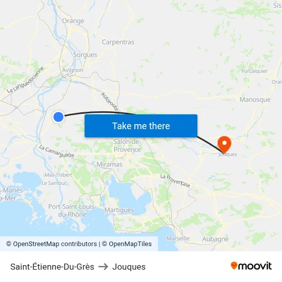 Saint-Étienne-Du-Grès to Jouques map