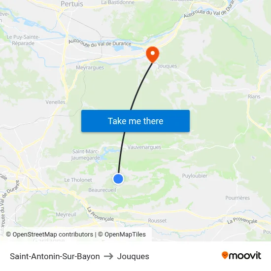 Saint-Antonin-Sur-Bayon to Jouques map
