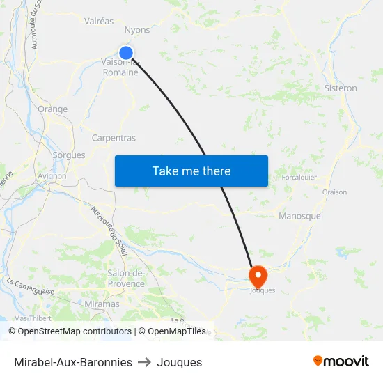 Mirabel-Aux-Baronnies to Jouques map