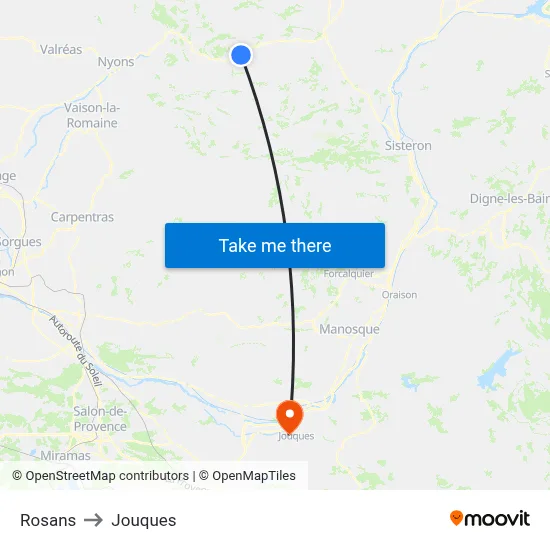 Rosans to Jouques map