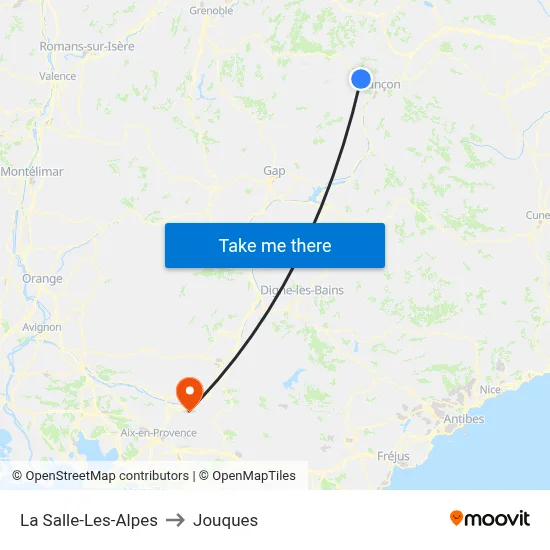 La Salle-Les-Alpes to Jouques map