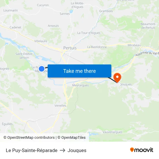 Le Puy-Sainte-Réparade to Jouques map