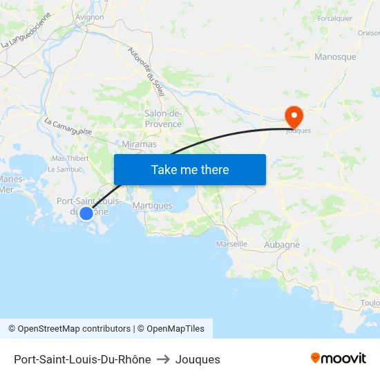 Port-Saint-Louis-Du-Rhône to Jouques map