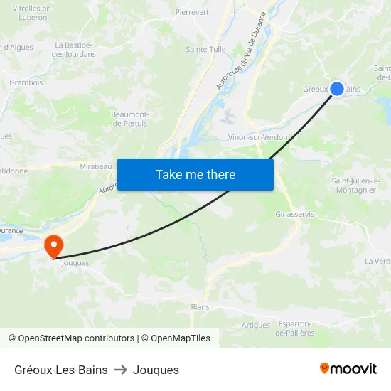 Gréoux-Les-Bains to Jouques map