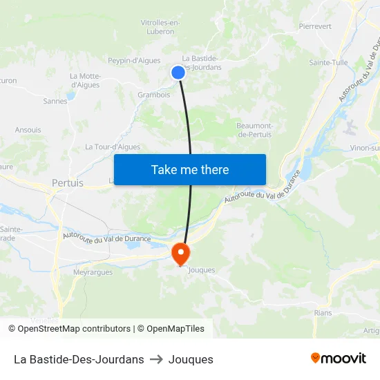 La Bastide-Des-Jourdans to Jouques map